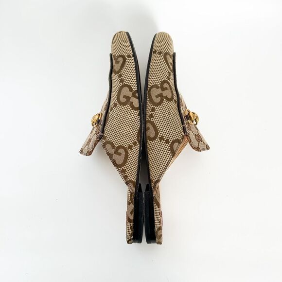 Gucci Princetown Jumbo GG Canvas Loafers Mules Brown Size 40, 10 - Picture 8 of 15